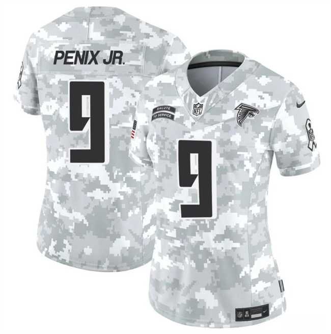 Womens Atlanta Falcons #9 Michael Penix Jr. 2024 F.U.S.E Arctic Camo Salute To Service Limited Stitched Jersey Dzhi